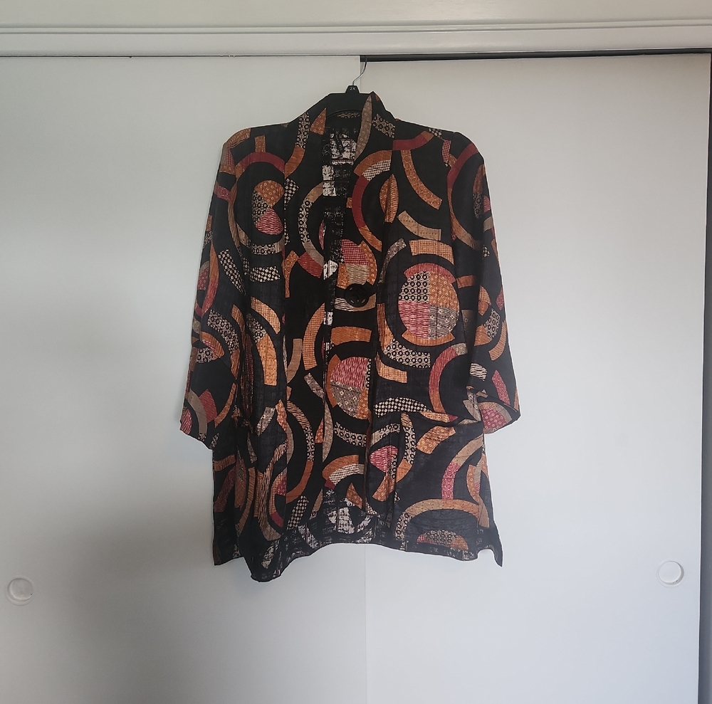 Ic Collection Multicolor Patterned Blazer - image 1